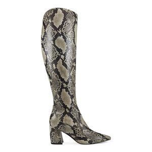 MARC FISHER Womens Beige Pointed Toe Block Heel Zip-Up Dress Boots 6